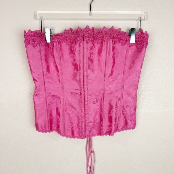 Fredericks Of Hollywood Vintage Y2K Pink Lace Up Corset - Picture 1 of 6